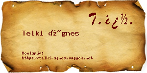 Telki Ágnes névjegykártya
